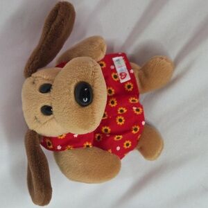 Vintage TY Beanie Baby Dog Bones 1993 Dressed In Ty Beanie Gear No Hangtag